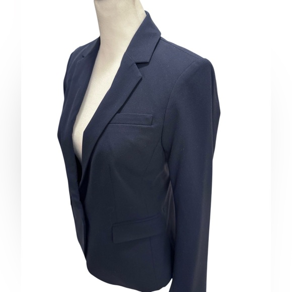 Ann Taylor Navy One-Button Seasonless Stretch Blazer - Picture 8 of 13